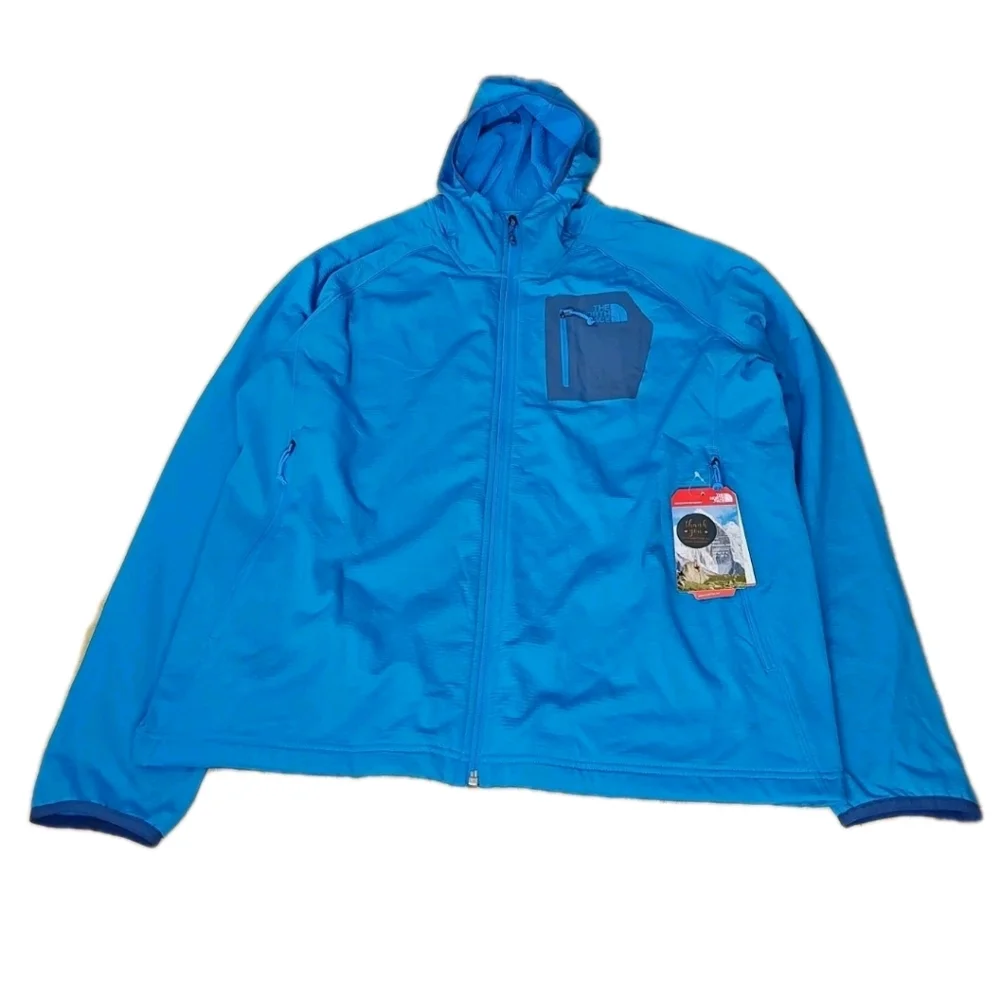 North Face Borod Cooling Hoodie Zip Jacket 2X Blue Thermal Lined Gorp Hiking Nwt